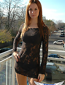 Amys outside in just a last dress