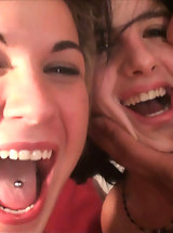 Check out these hot ass college babes masterbate in the bathroom then get banged hard in these college dorm room group sex pics